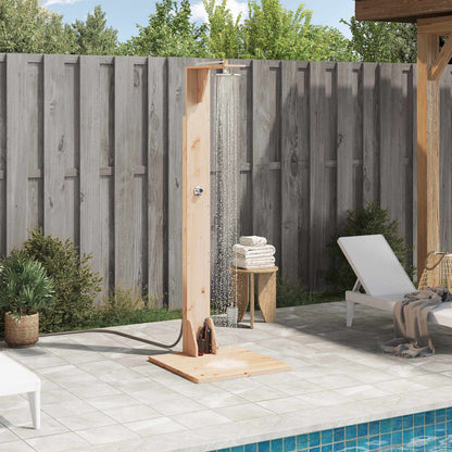 Outdoor-Dusche 214,5 Cm Imprägniertes Kiefernholz Und Edelstahl