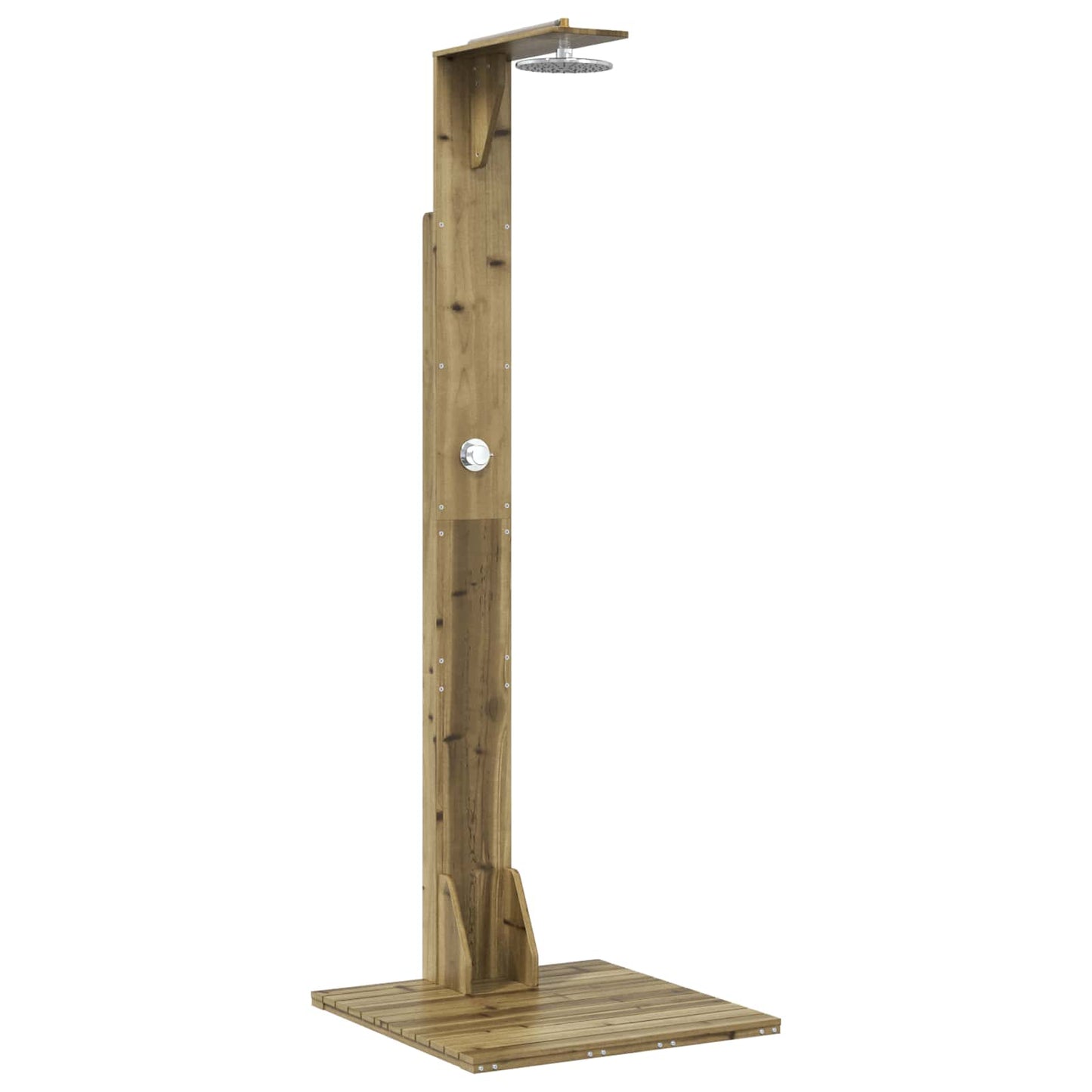 Outdoor-Dusche 214,5 Cm Imprägniertes Kiefernholz Und Edelstahl