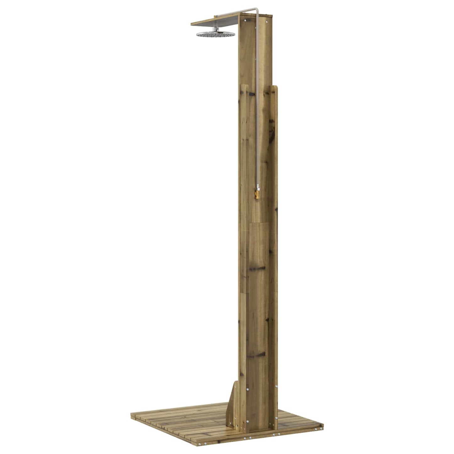 Outdoor-Dusche 214,5 Cm Imprägniertes Kiefernholz Und Edelstahl