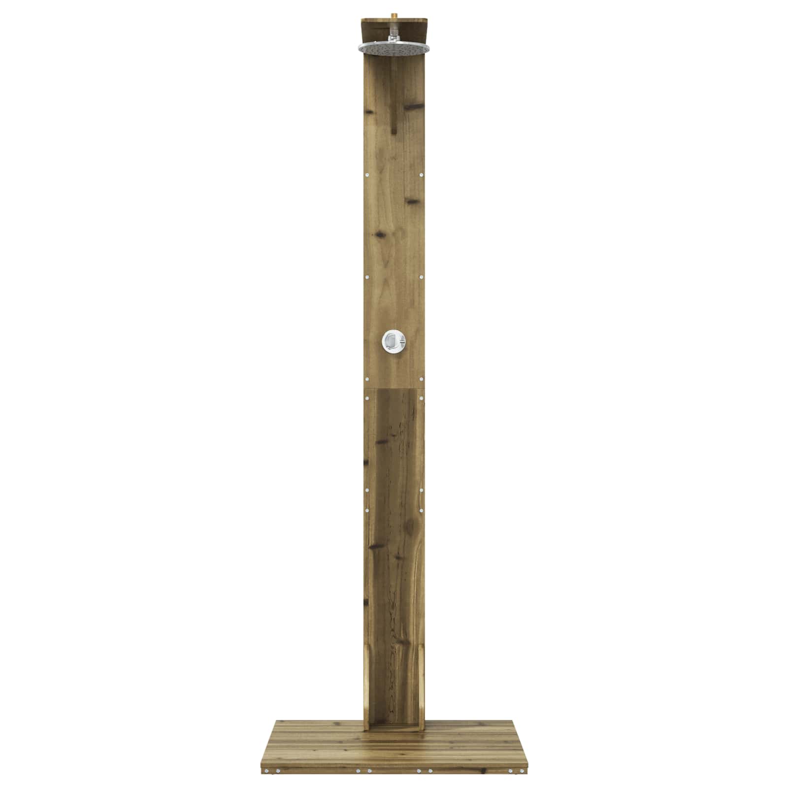 Outdoor-Dusche 214,5 Cm Imprägniertes Kiefernholz Und Edelstahl