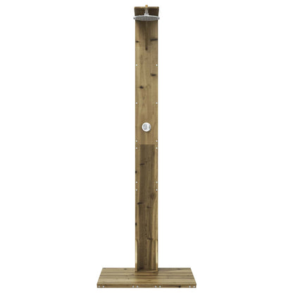 Outdoor-Dusche 214,5 Cm Imprägniertes Kiefernholz Und Edelstahl