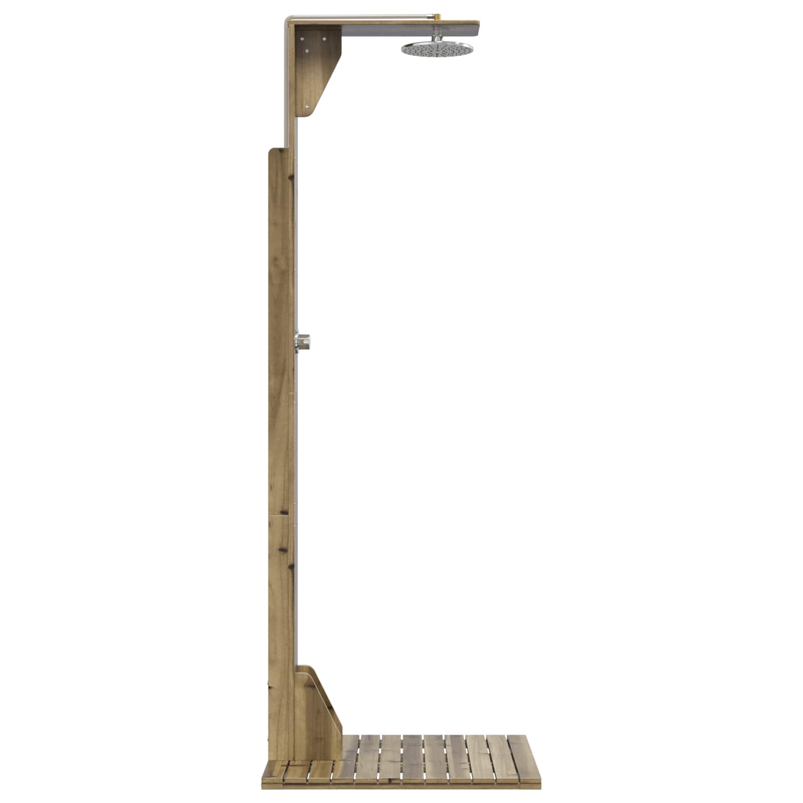 Outdoor-Dusche 214,5 Cm Imprägniertes Kiefernholz Und Edelstahl