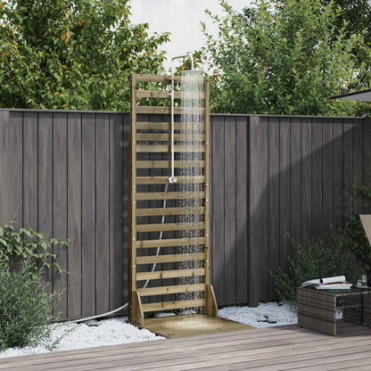 Outdoor-Dusche 225 Cm Imprägniertes Kiefernholz Und Edelstahl