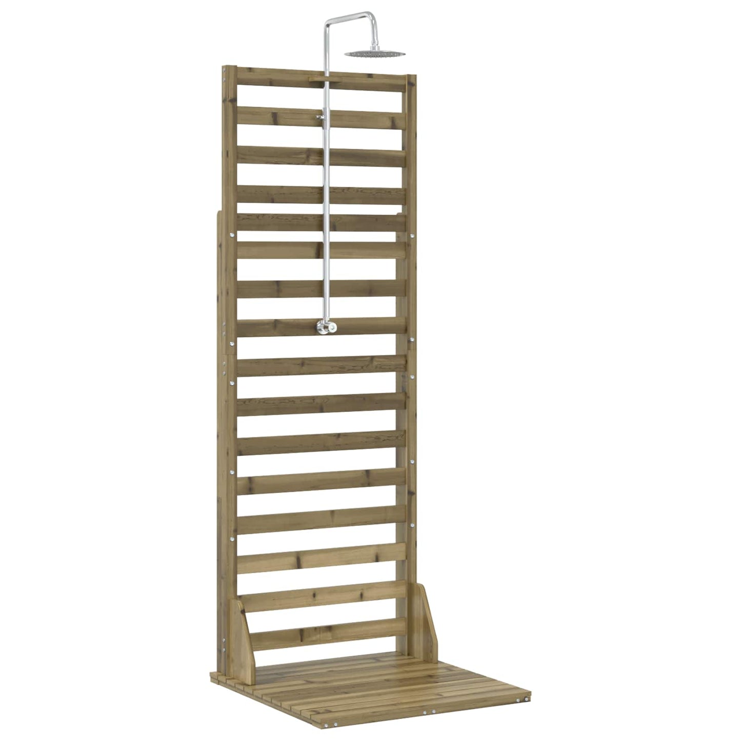 Outdoor-Dusche 225 Cm Imprägniertes Kiefernholz Und Edelstahl