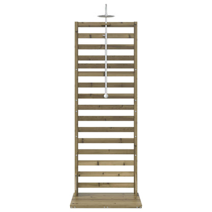 Outdoor-Dusche 225 Cm Imprägniertes Kiefernholz Und Edelstahl