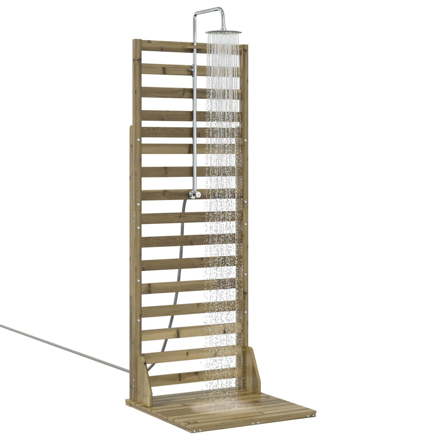 Outdoor-Dusche 225 Cm Imprägniertes Kiefernholz Und Edelstahl