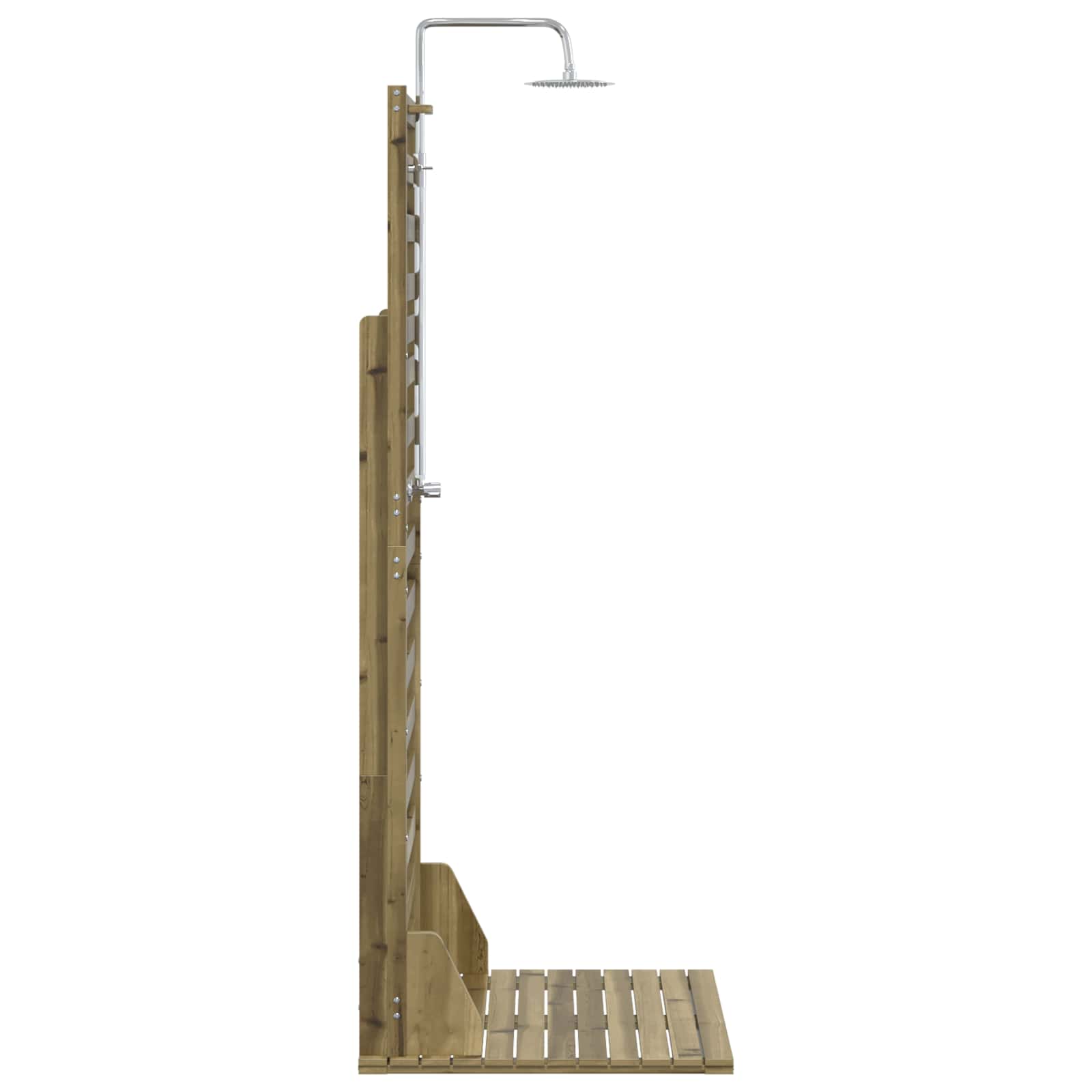 Outdoor-Dusche 225 Cm Imprägniertes Kiefernholz Und Edelstahl
