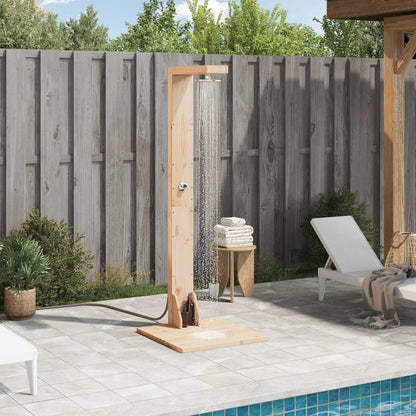 Outdoor-Dusche 210 Cm Imprägniertes Kiefernholz Und Edelstahl