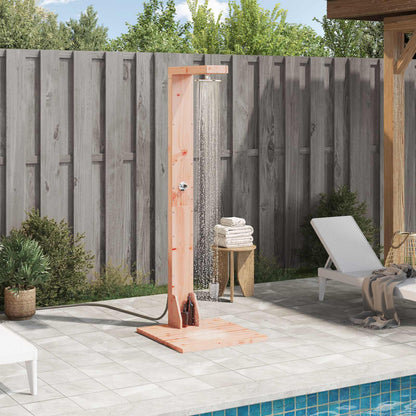Outdoor-Dusche 210 Cm Imprägniertes Kiefernholz Und Edelstahl