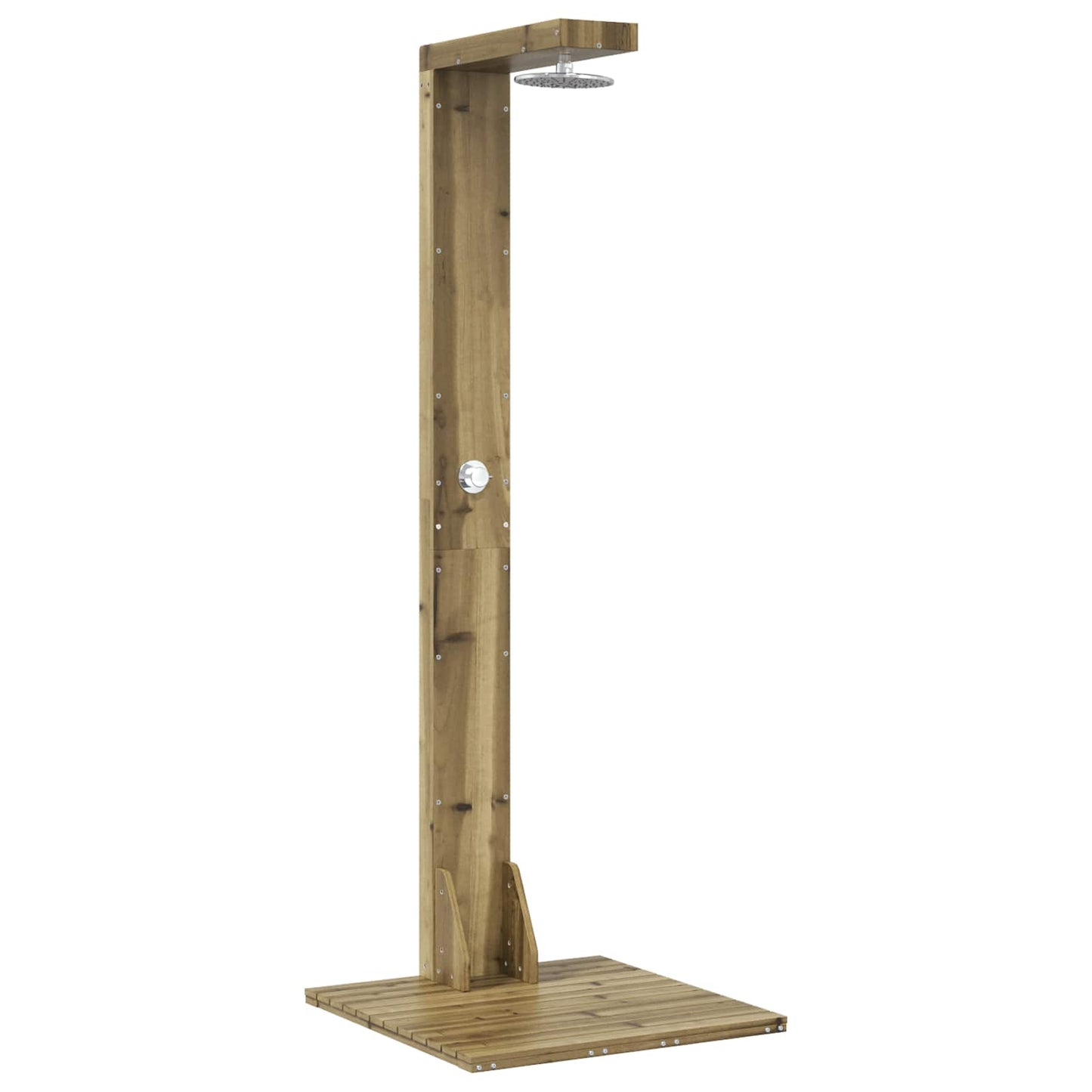Outdoor-Dusche 210 Cm Imprägniertes Kiefernholz Und Edelstahl