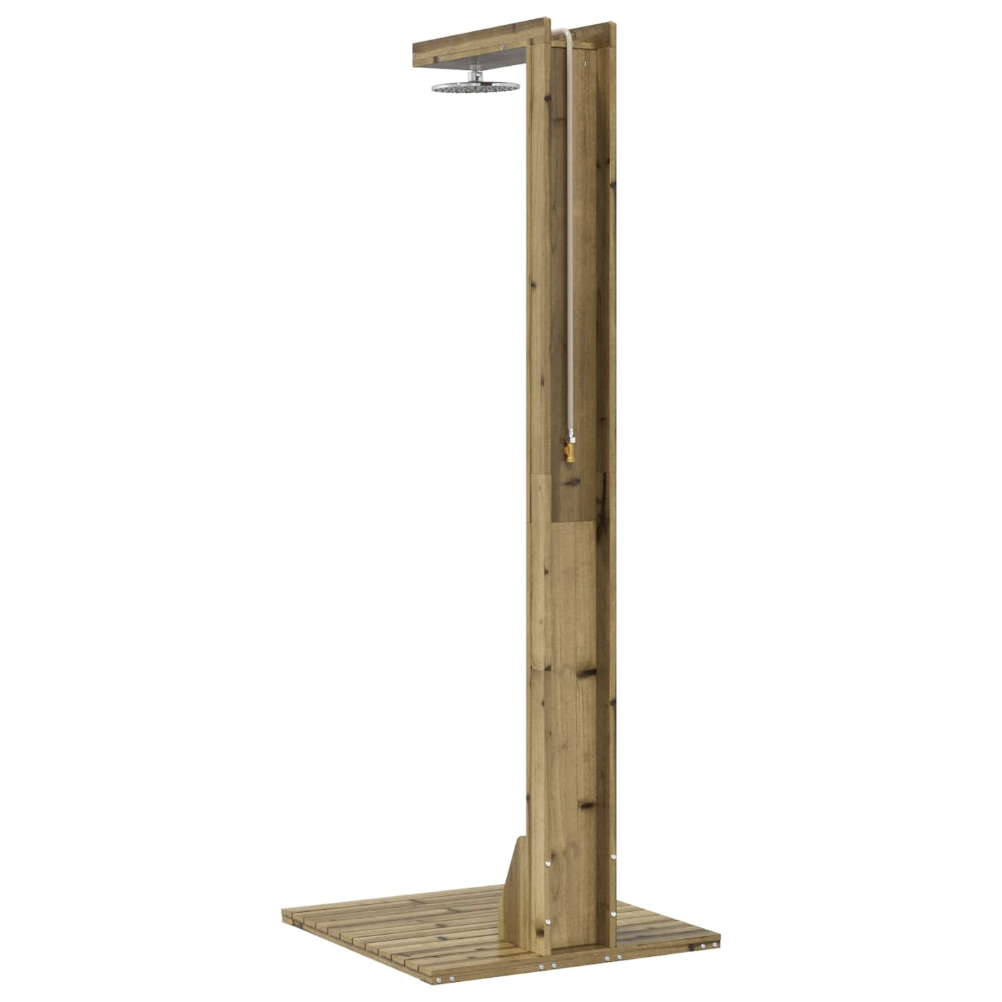 Outdoor-Dusche 210 Cm Imprägniertes Kiefernholz Und Edelstahl