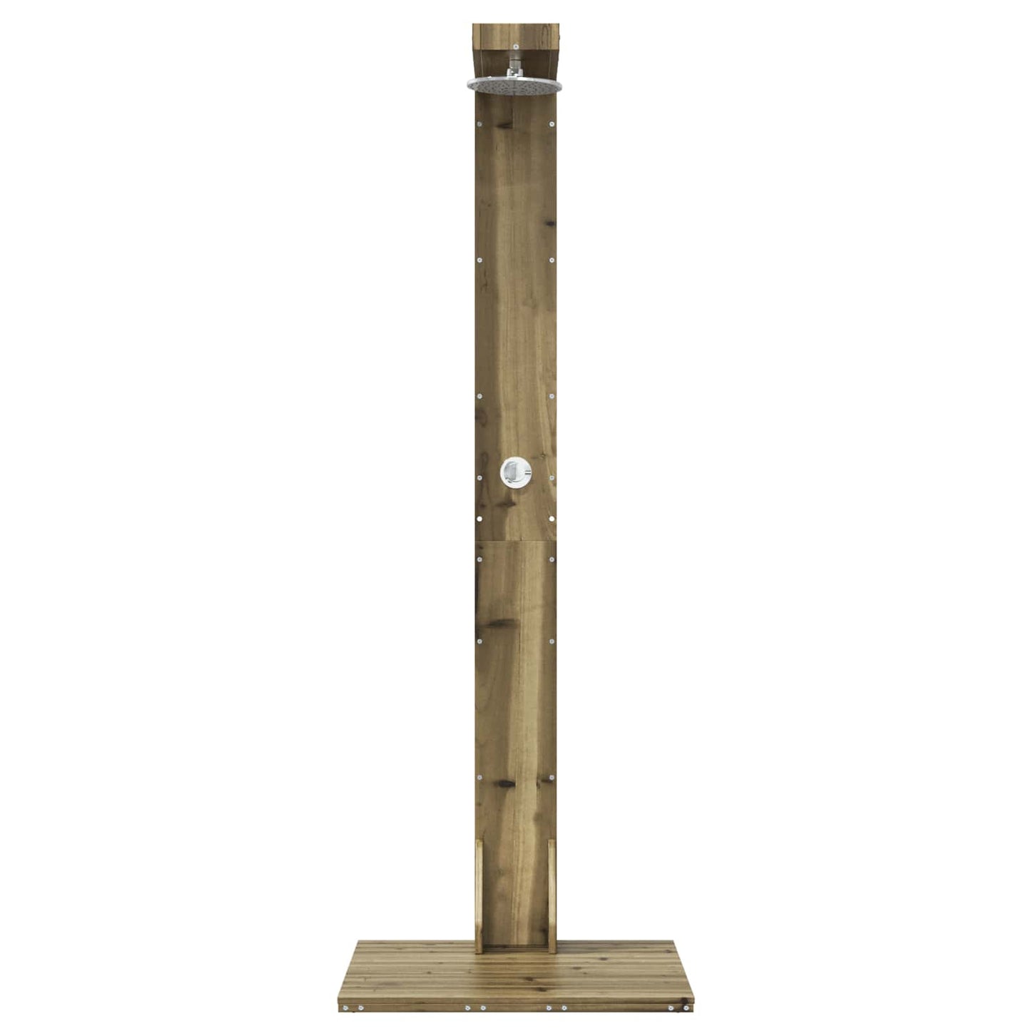 Outdoor-Dusche 210 Cm Imprägniertes Kiefernholz Und Edelstahl