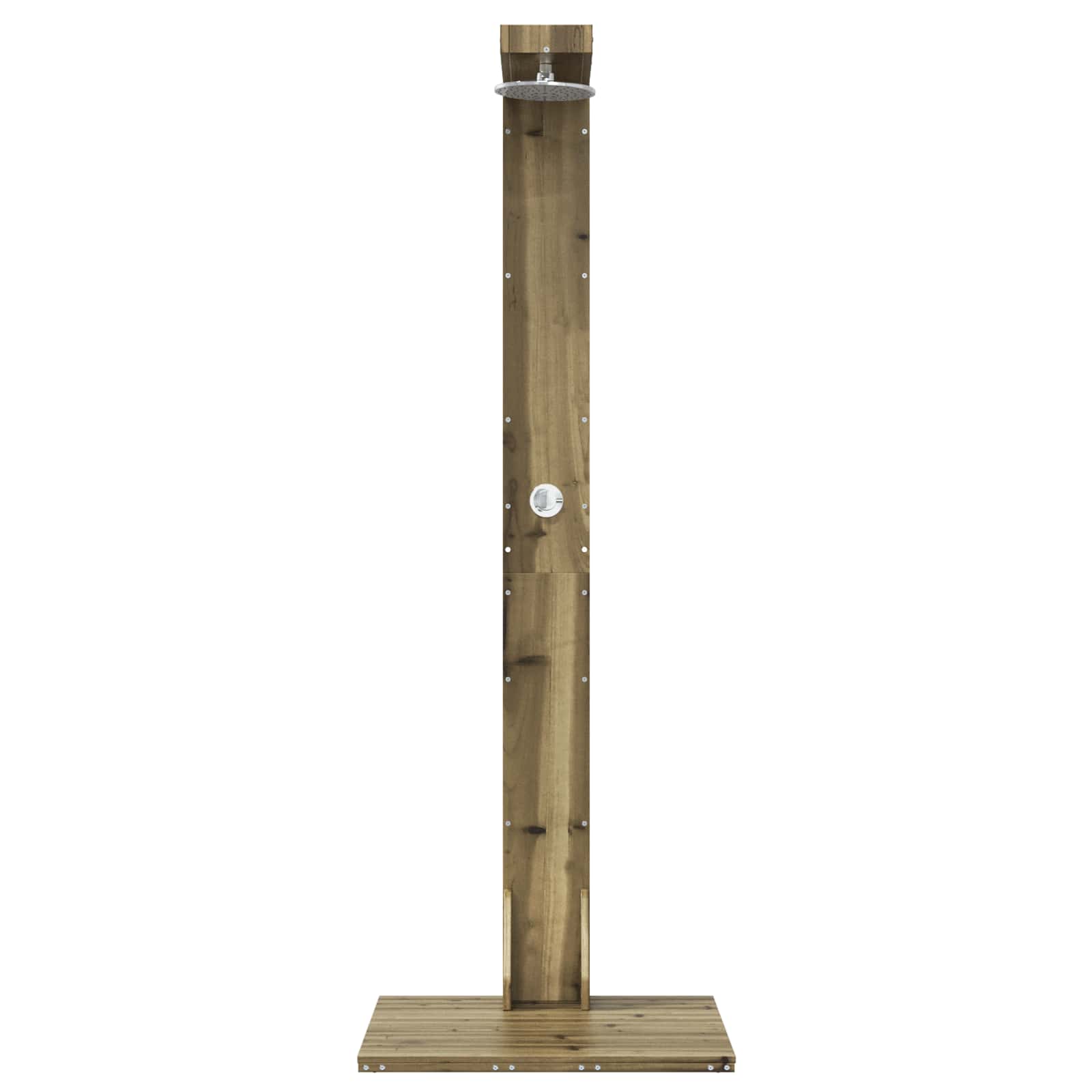 Outdoor-Dusche 210 Cm Imprägniertes Kiefernholz Und Edelstahl