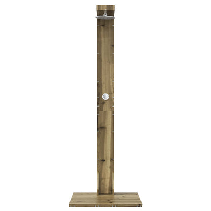 Outdoor-Dusche 210 Cm Imprägniertes Kiefernholz Und Edelstahl