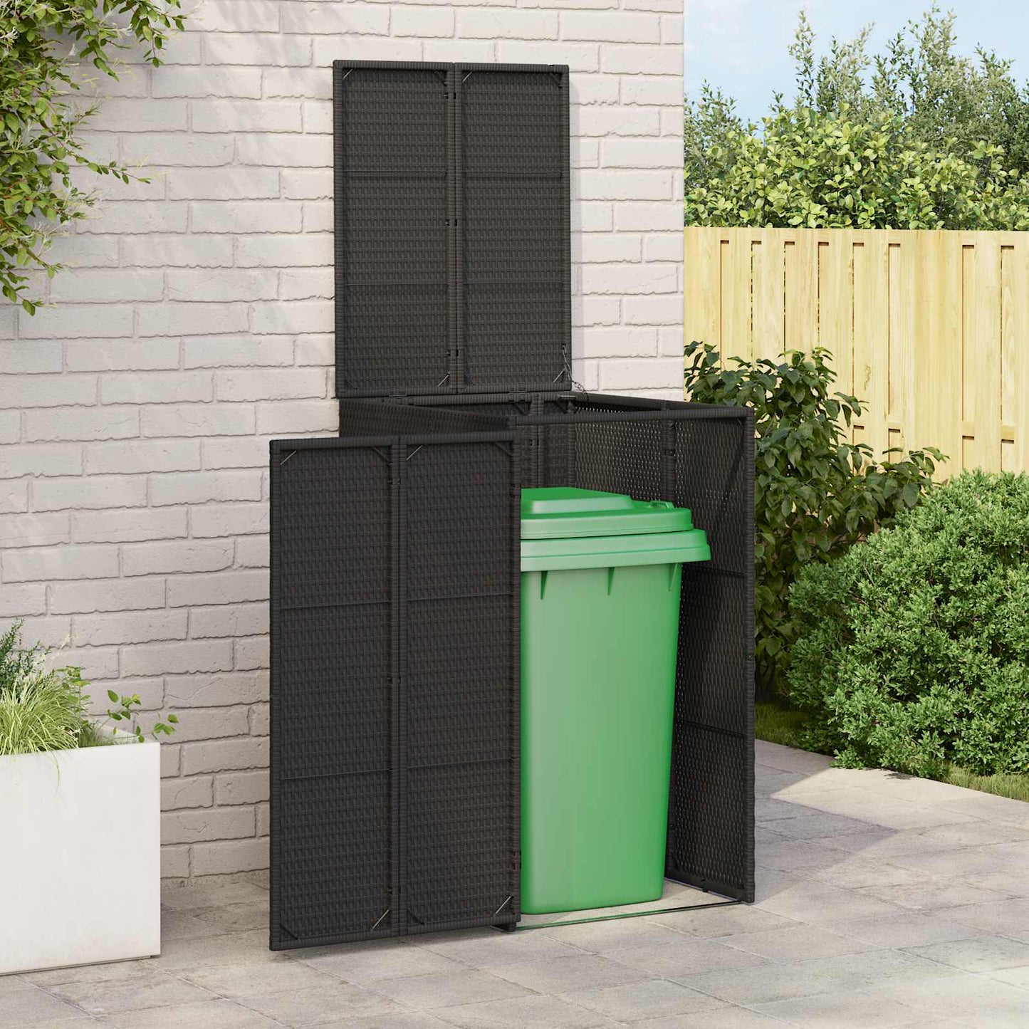 Mülltonnenbox 2 Pcs 130 X 80 X 115 Cm Polyethylen
