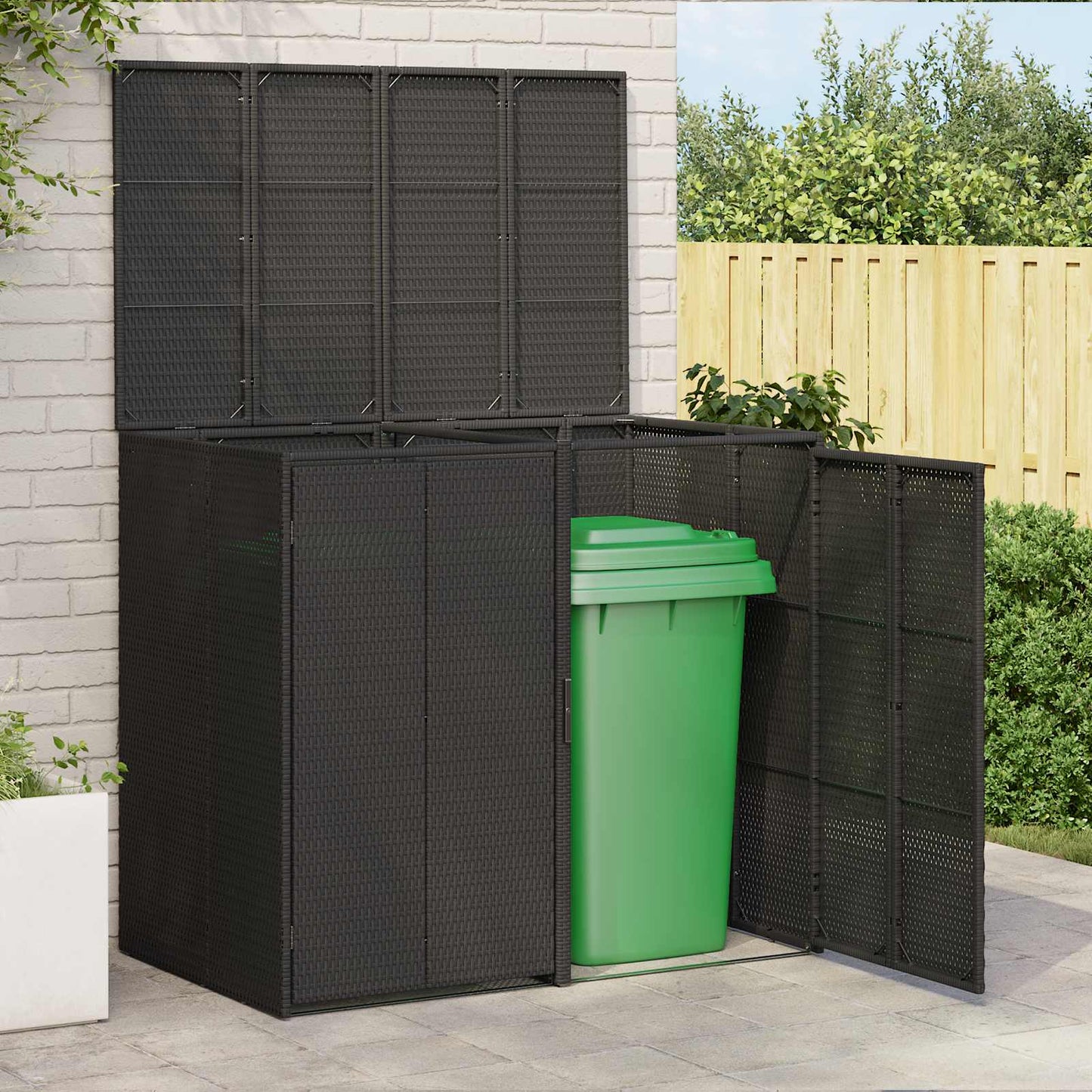 Mülltonnenbox 2 Pcs 130 X 80 X 115 Cm Polyethylen