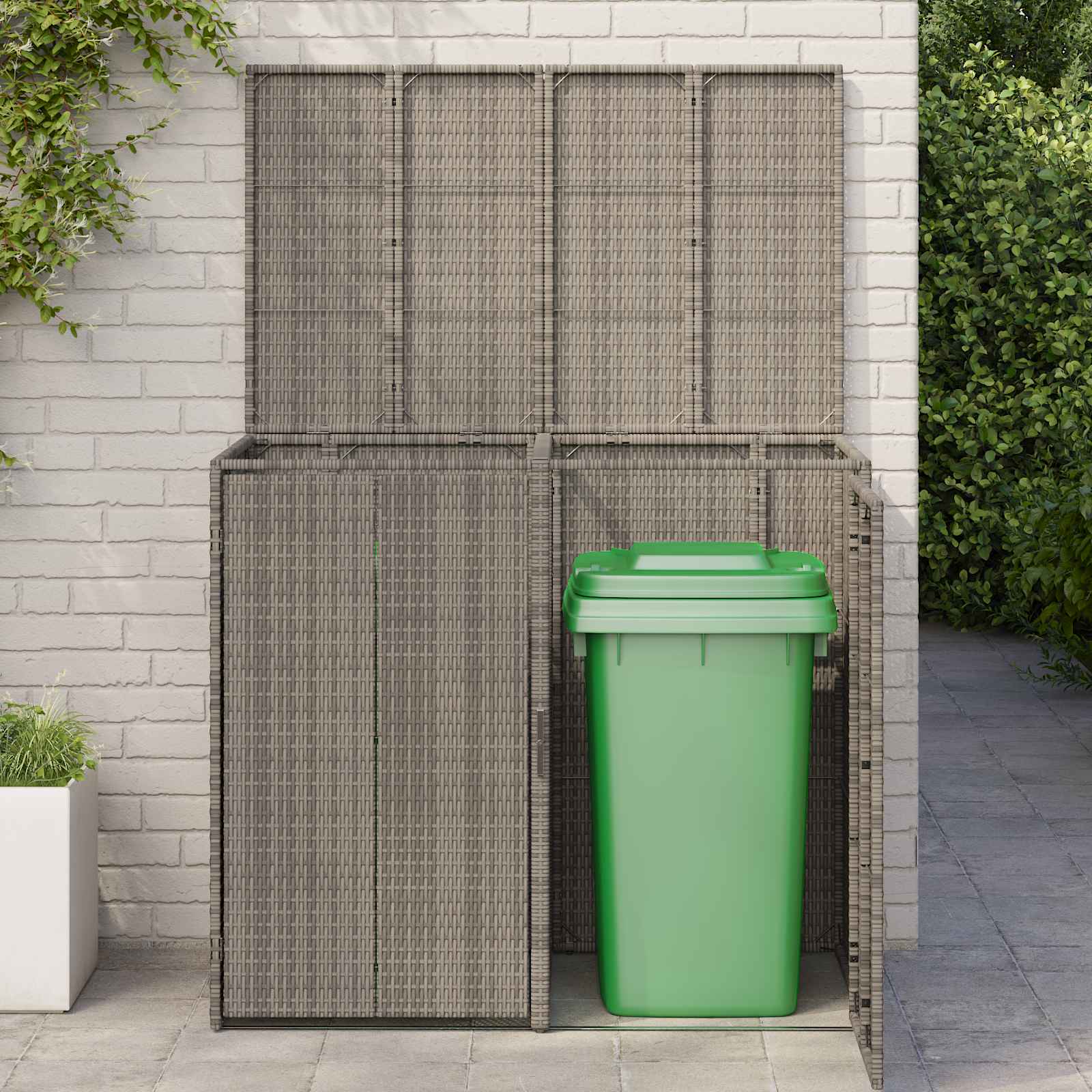 Mülltonnenbox 2 Pcs 130 X 80 X 115 Cm Polyethylen