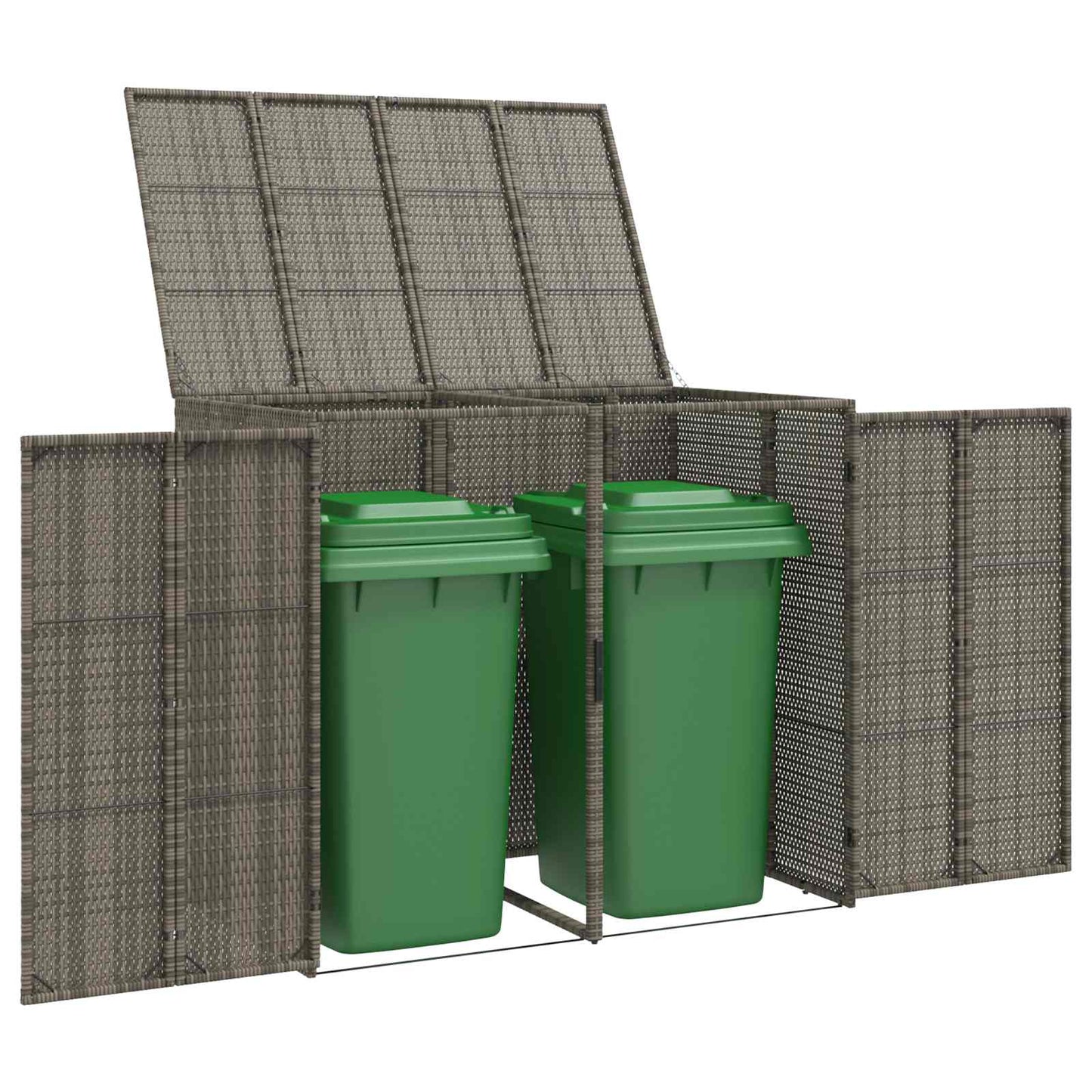Mülltonnenbox 2 Pcs 130 X 80 X 115 Cm Polyethylen