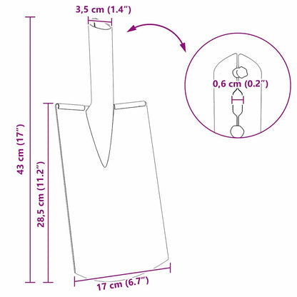 Schaufelkopf 4 Pcs Silber Pulverbeschichteter Stahl