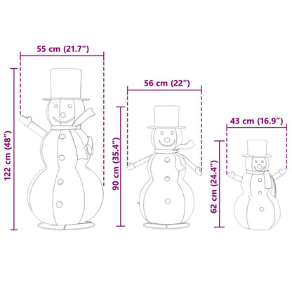 Weihnachts-Schneemann Familie 3 Pcs Warmes Weiß Stoff