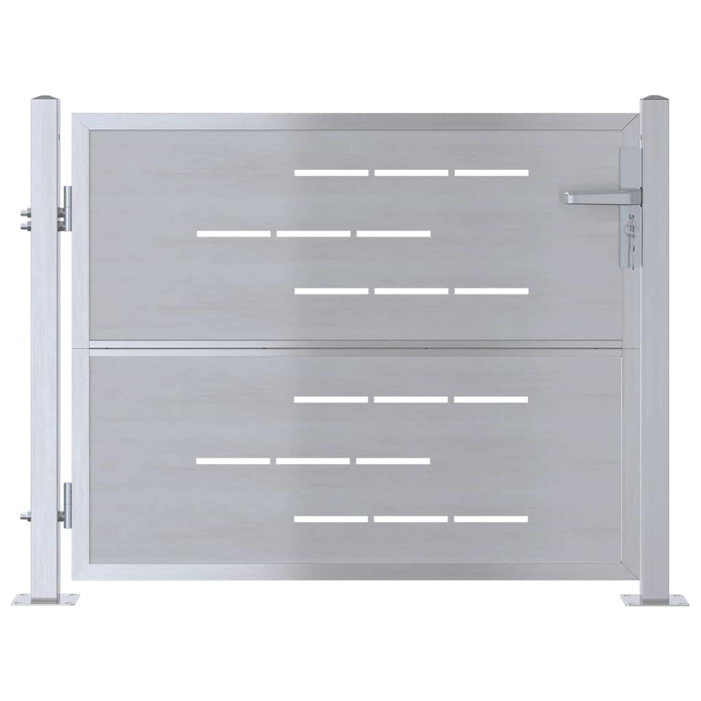 Gartentor 85 X 70 Cm Edelstahl Silber Abschließbar