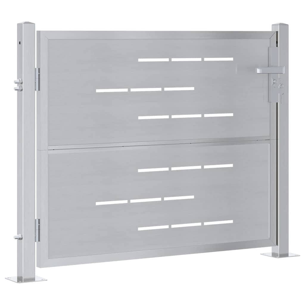 Gartentor 85 X 70 Cm Edelstahl Silber Abschließbar