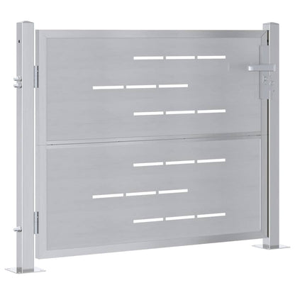 Gartentor 85 X 70 Cm Edelstahl Silber Abschließbar