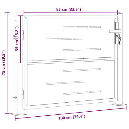 Gartentor 85 X 70 Cm Edelstahl Silber Abschließbar