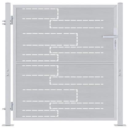 Gartentor Mit Schloss Silber 85 X 97 Cm Edelstahl