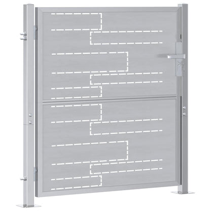 Gartentor Mit Schloss Silber 85 X 97 Cm Edelstahl