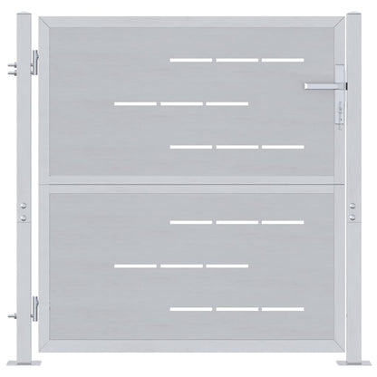 Gartentor Mit Schloss Silber 85 X 97 Cm Edelstahl