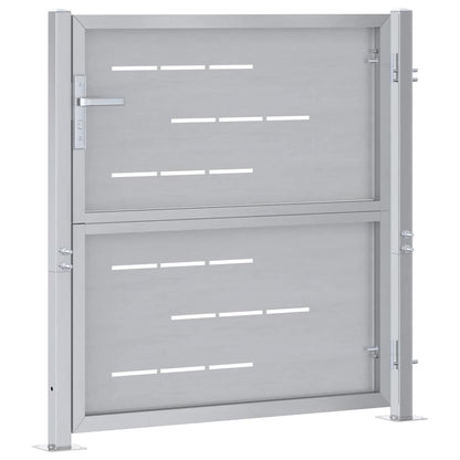Gartentor Mit Schloss Silber 85 X 97 Cm Edelstahl