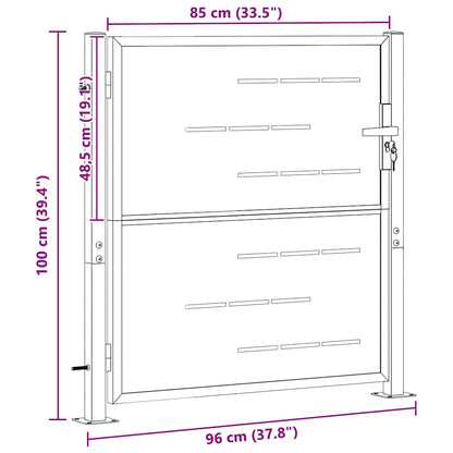 Gartentor Mit Schloss Silber 85 X 97 Cm Edelstahl