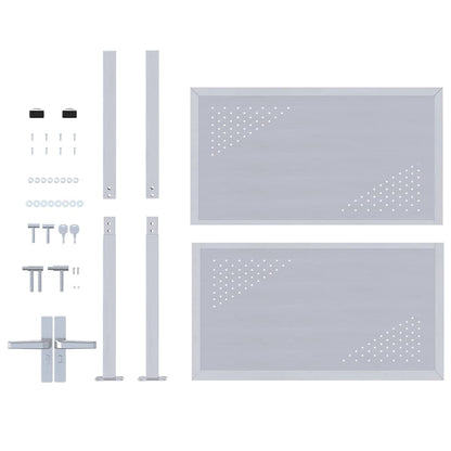 Gartentor Mit Schloss Silber 85 X 97 Cm Edelstahl