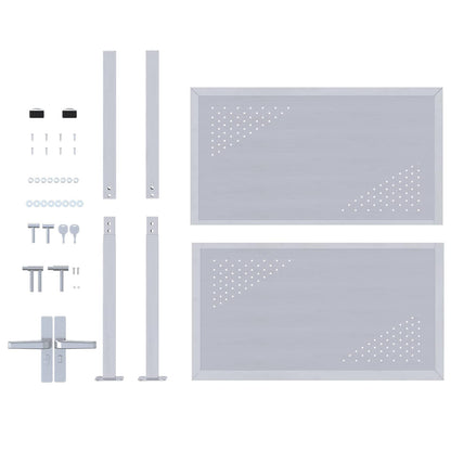 Gartentor Mit Schloss Silber 85 X 97 Cm Edelstahl