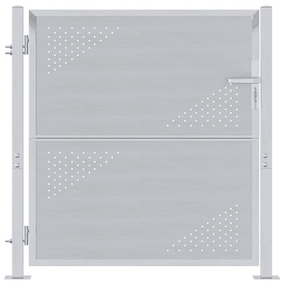 Gartentor Mit Schloss Silber 85 X 97 Cm Edelstahl