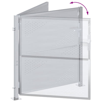 Gartentor Mit Schloss Silber 85 X 97 Cm Edelstahl