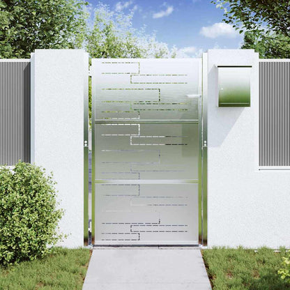 Gartentor Mit Schloss Silber 85 X 120 Cm Edelstahl