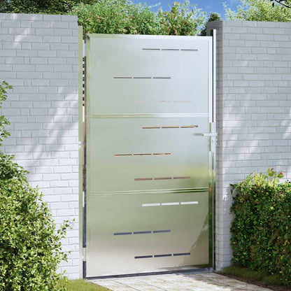 Gartentor Mit Schloss Silber 85 X 120 Cm Edelstahl