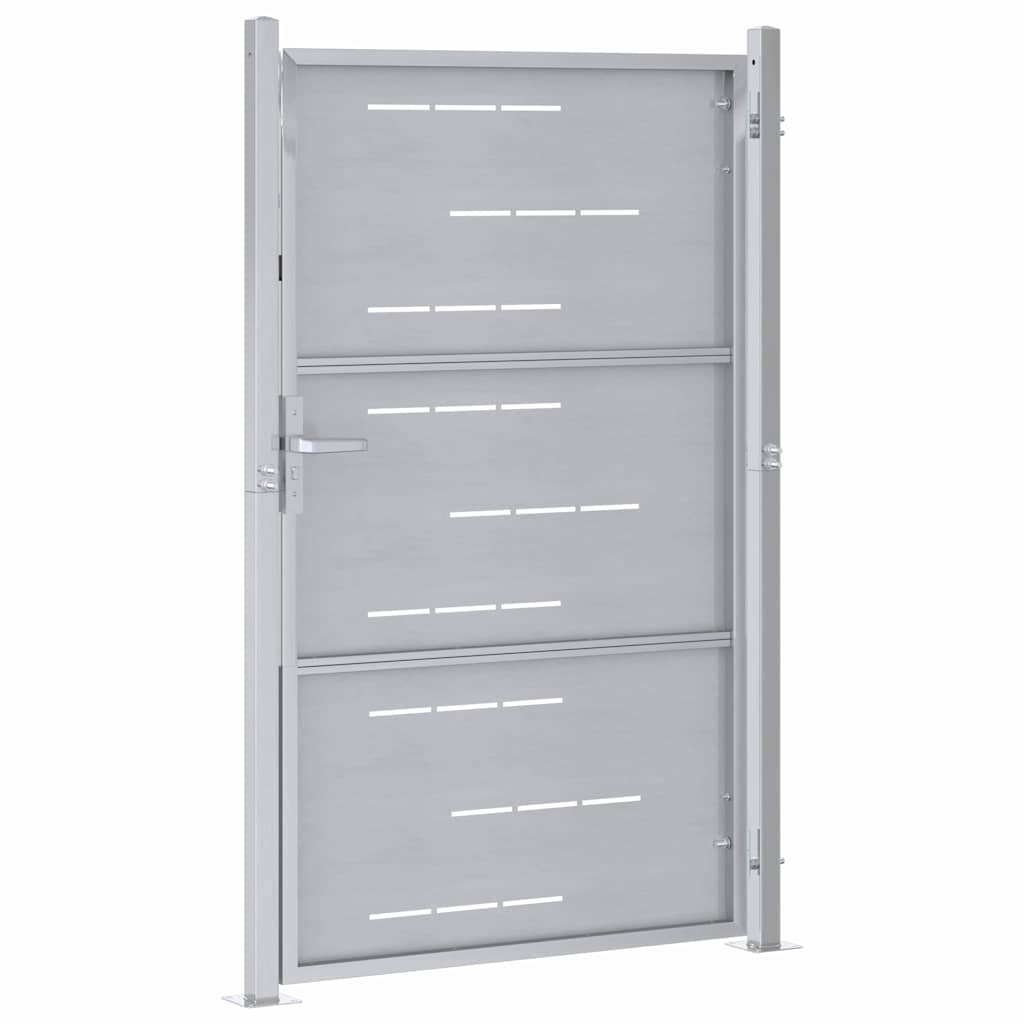 Gartentor Mit Schloss Silber 85 X 120 Cm Edelstahl