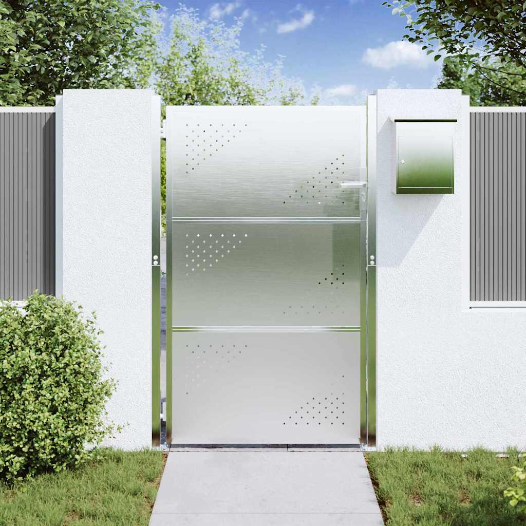Gartentor Mit Schloss Silber 85 X 120 Cm Edelstahl