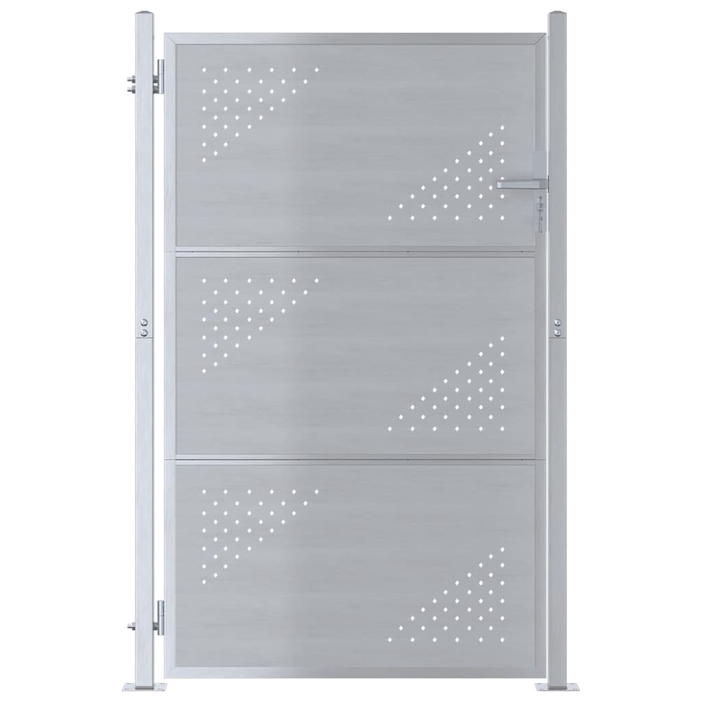 Gartentor Mit Schloss Silber 85 X 120 Cm Edelstahl