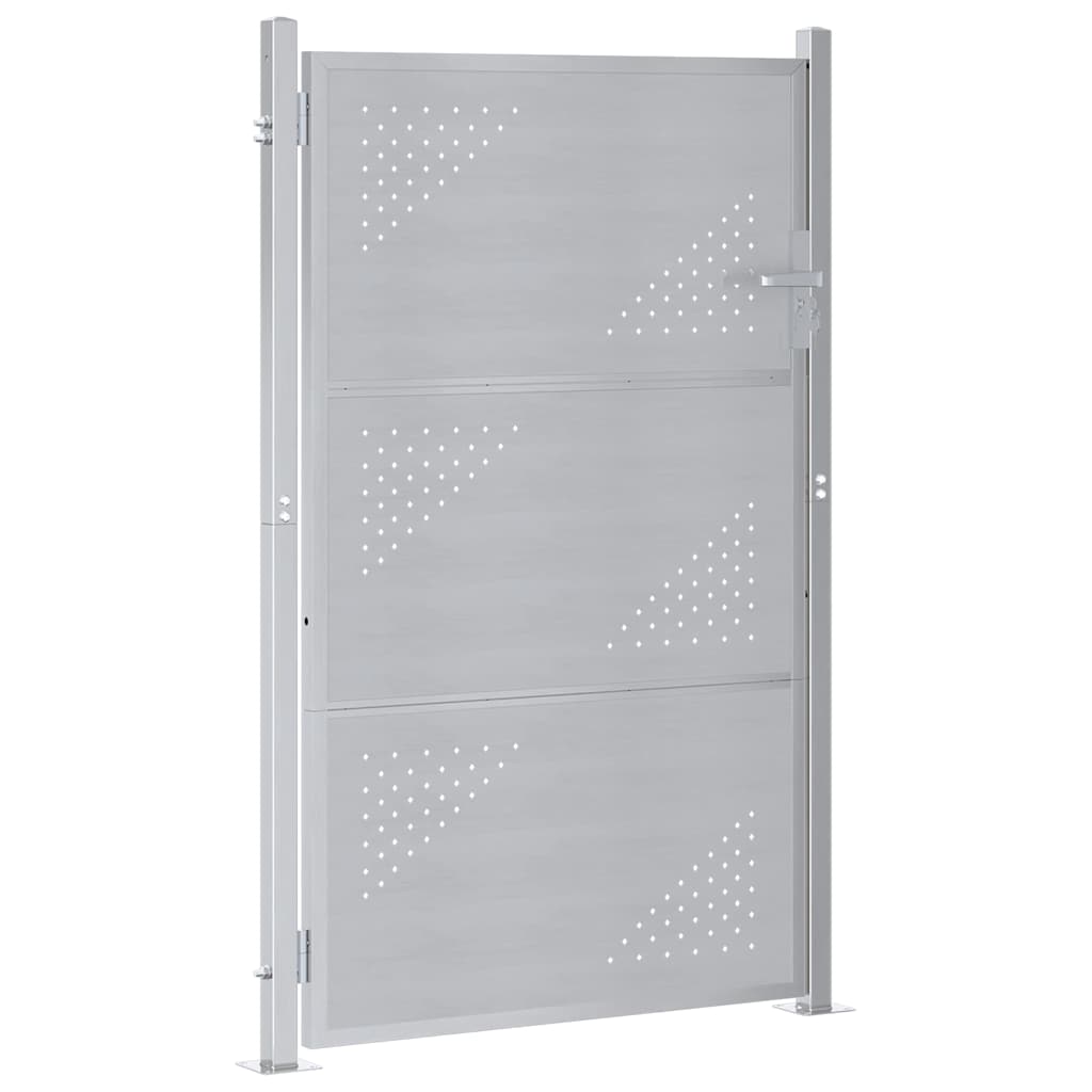 Gartentor Mit Schloss Silber 85 X 120 Cm Edelstahl