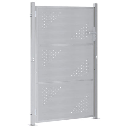 Gartentor Mit Schloss Silber 85 X 120 Cm Edelstahl