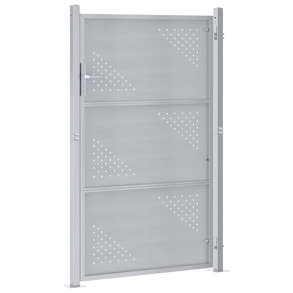 Gartentor Mit Schloss Silber 85 X 120 Cm Edelstahl