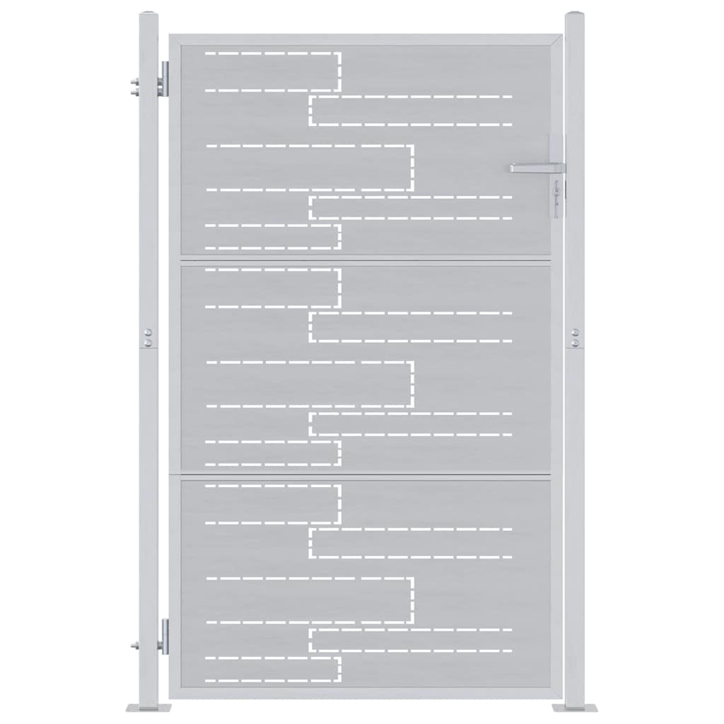 Gartentor Mit Schloss Silber 85 X 144 Cm Edelstahl
