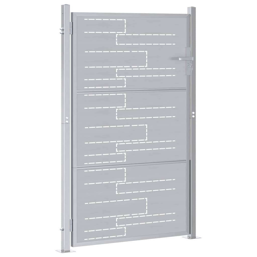 Gartentor Mit Schloss Silber 85 X 144 Cm Edelstahl