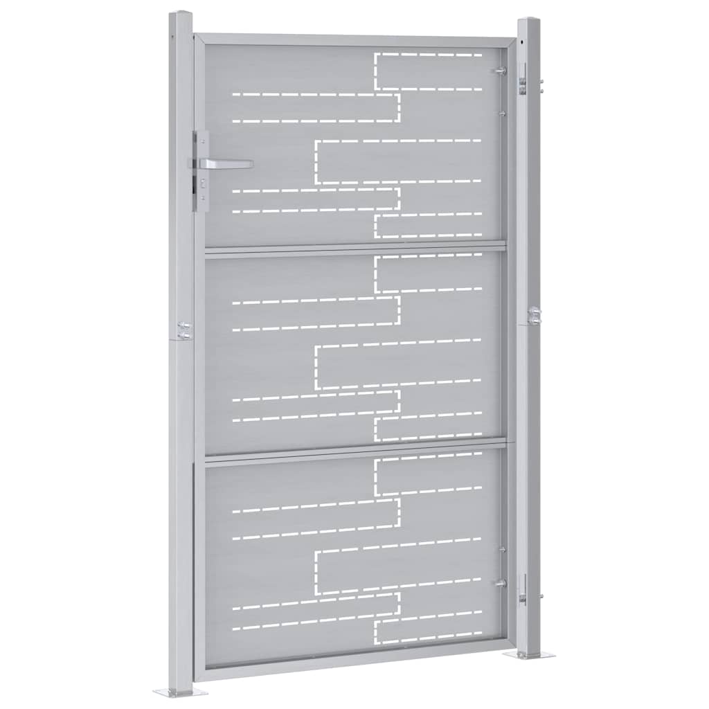 Gartentor Mit Schloss Silber 85 X 144 Cm Edelstahl