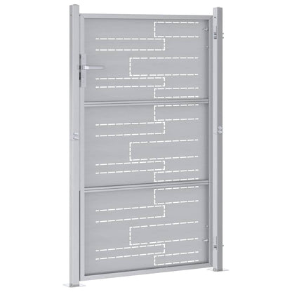 Gartentor Mit Schloss Silber 85 X 144 Cm Edelstahl