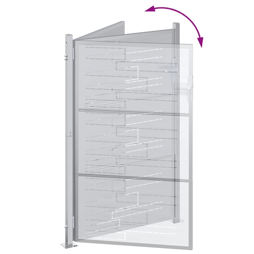 Gartentor Mit Schloss Silber 85 X 144 Cm Edelstahl